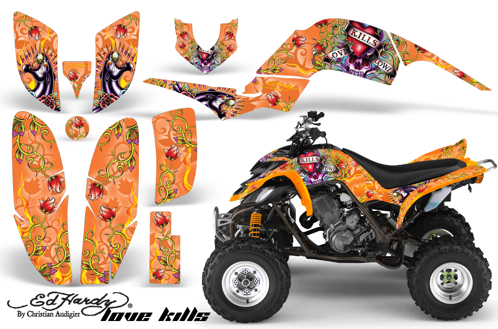 Yamaha Raptor 660 Graphics EH LoveKills Orange